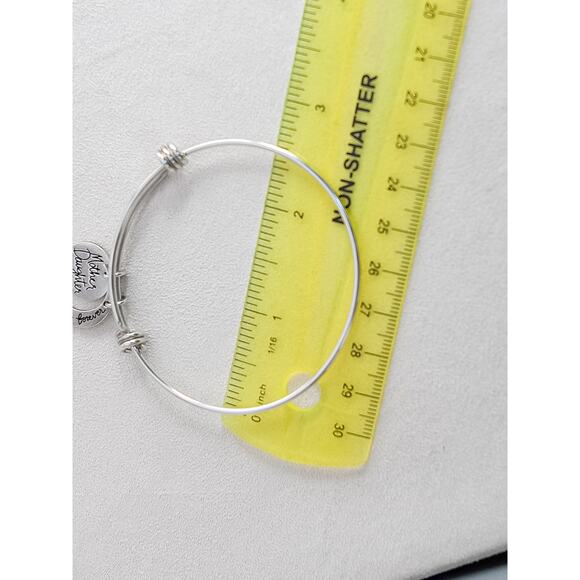 LA Rocks Sterling Silver 925 Charm Bangle Mother Daughter Crescent Moon Slider - Picture 6 of 6
